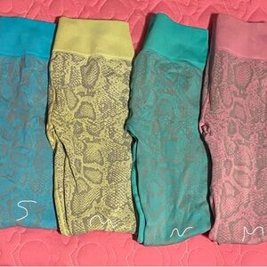 Bombshell Sportswear Snake Print Leggings - Blue, Yellow, Pink